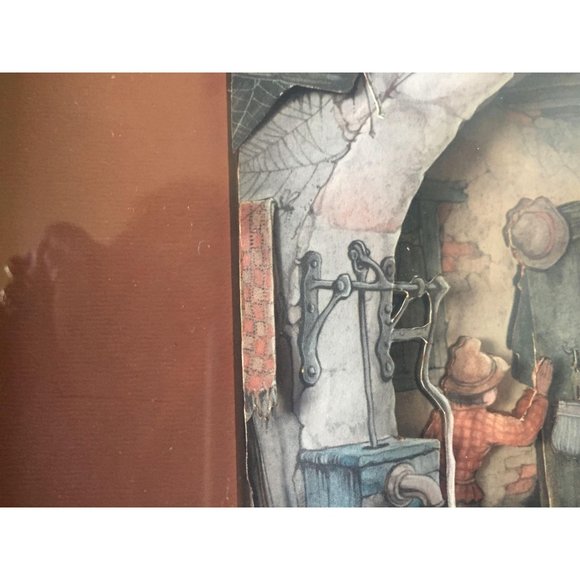 Vintage Anton Pieck Framed 3D Cut Paper Art 14x12 - Picture 10 of 12